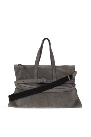Suede bag with logo