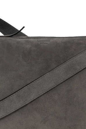 Moschino Wildleder-Crossbody-Bag mit Logo