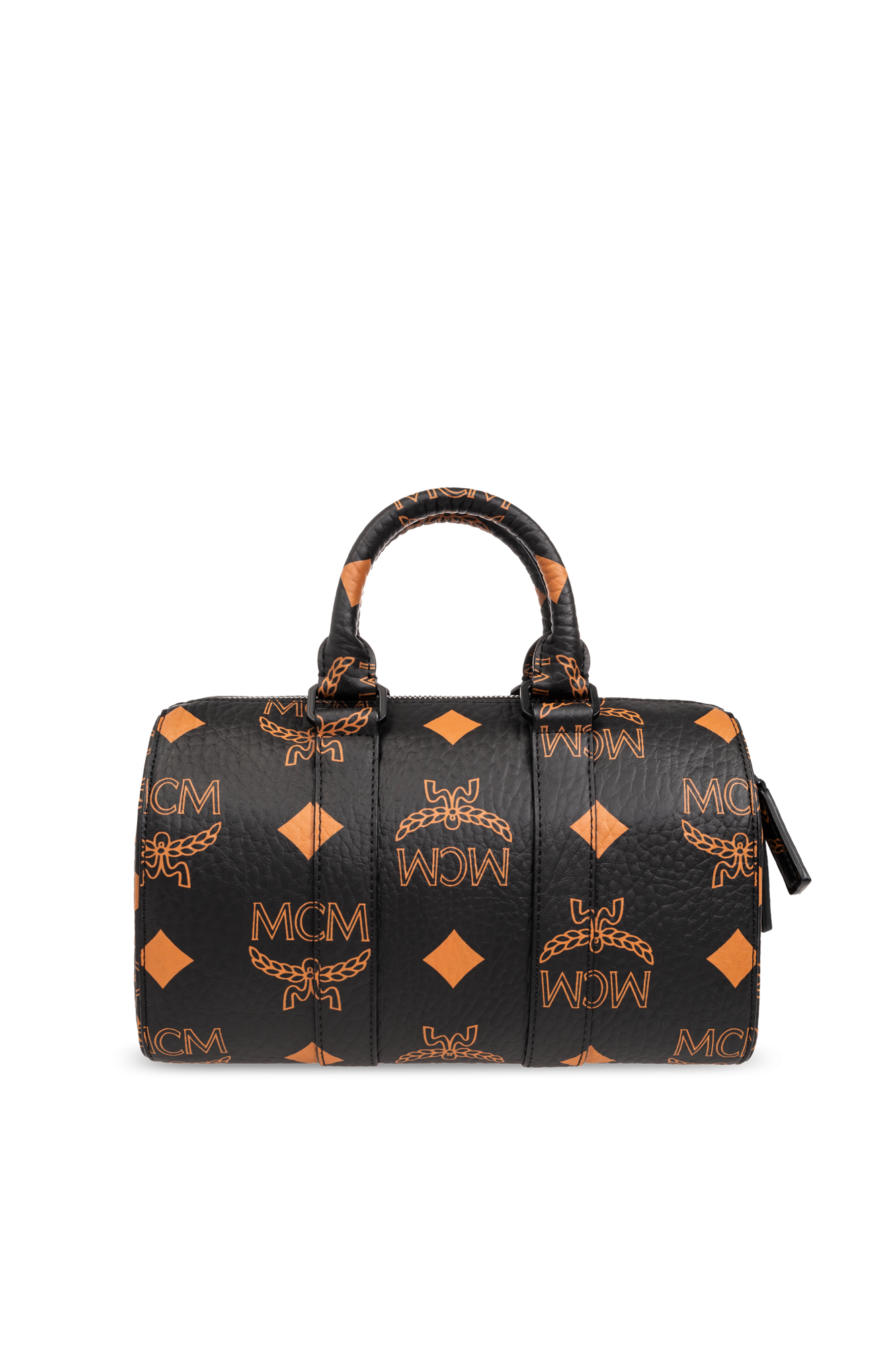 Mcm Aren Boston Bag in Maxi Visetos Black Visetos