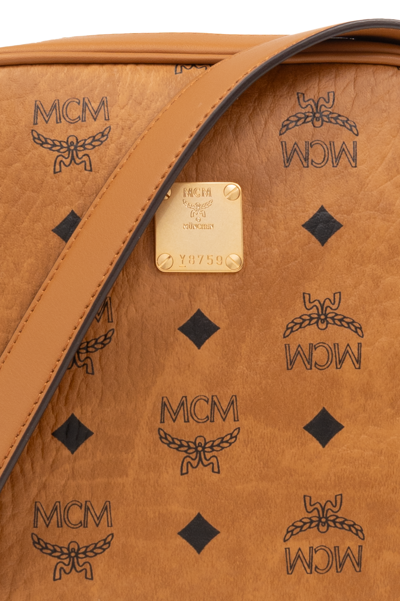 MCM Shoulder garment-dyed bag with monogram