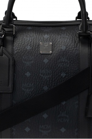 MCM patterned leather tote bag Black