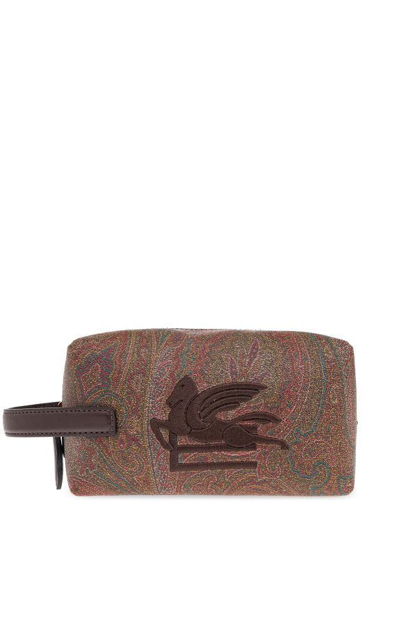 Cosmetic bag with embroidered logo od Etro