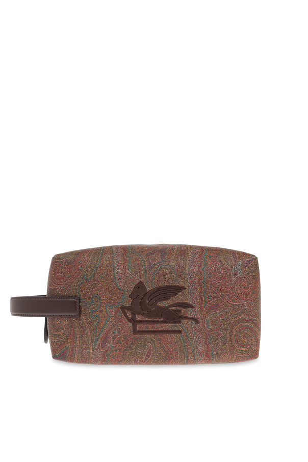 Cosmetic bag with embroidered logo od Etro