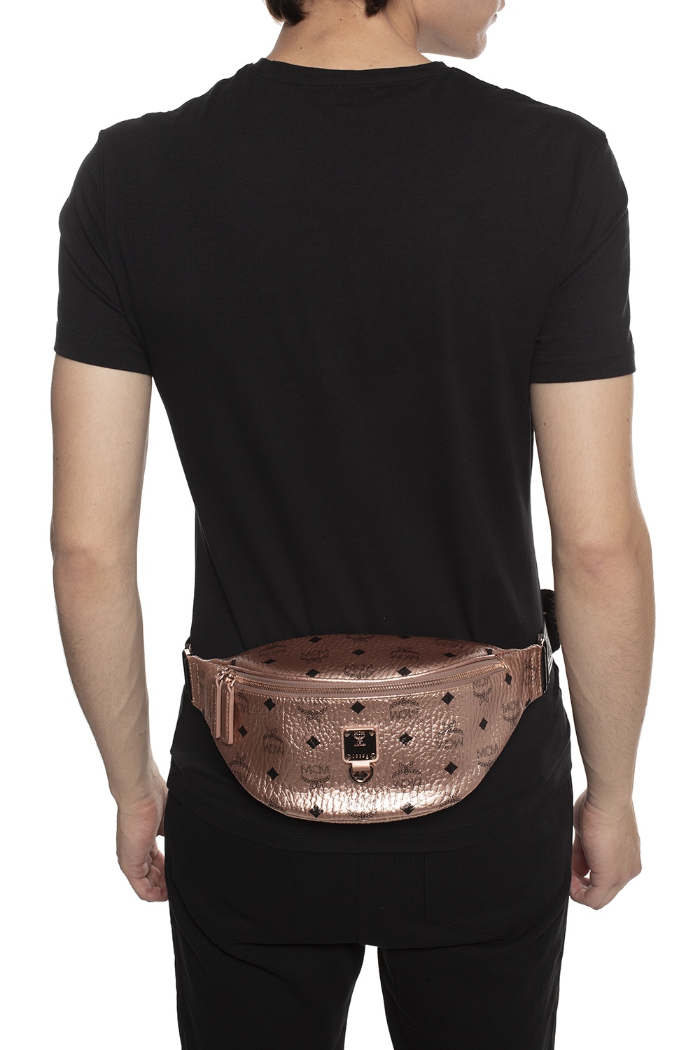 mcm champagne gold belt