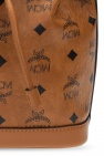 MCM logo-stud leather shoulder Gift bag Rosso