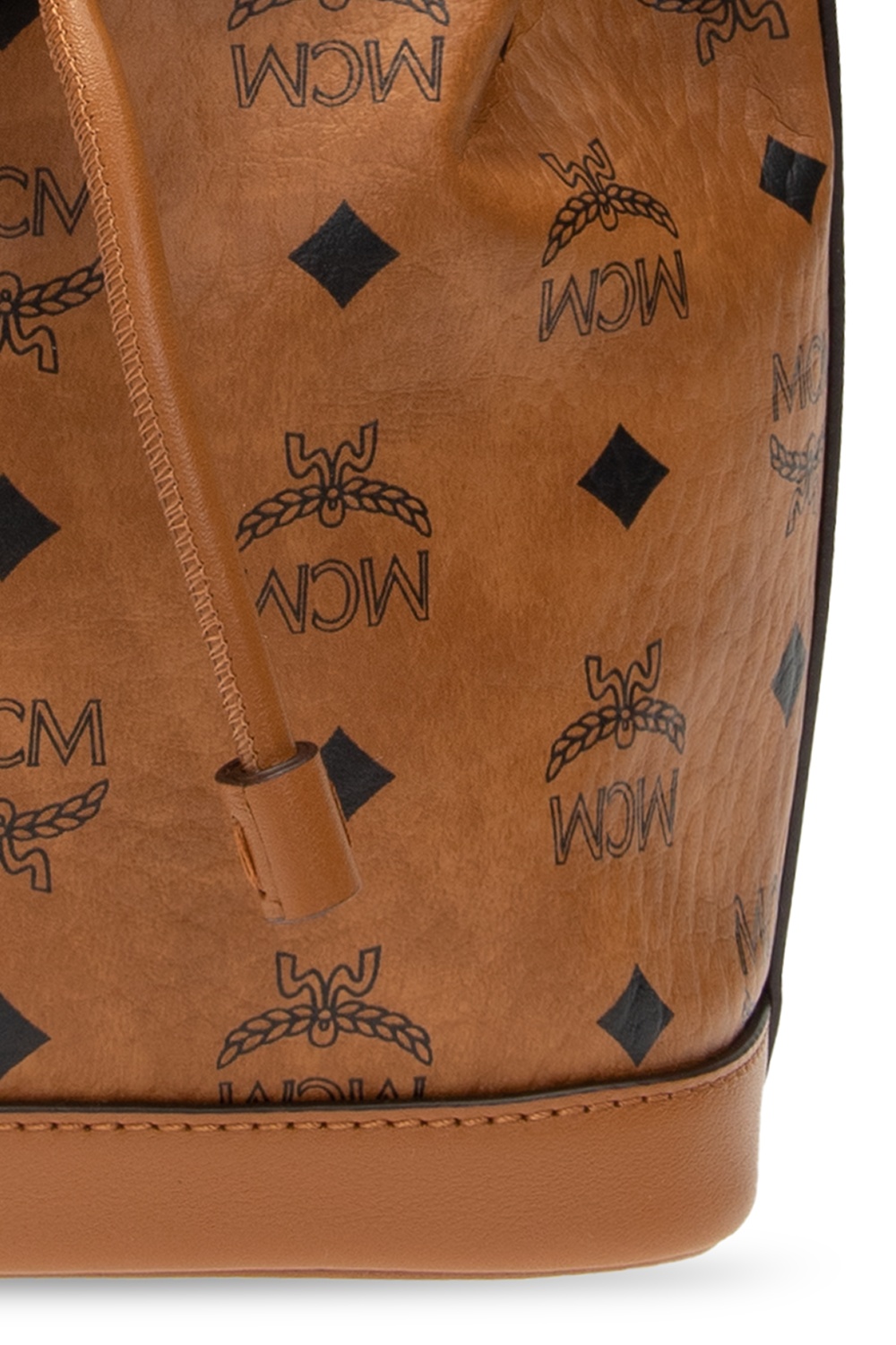 Authentic MCM Logos leather and canvas pattern bucket bag Germany