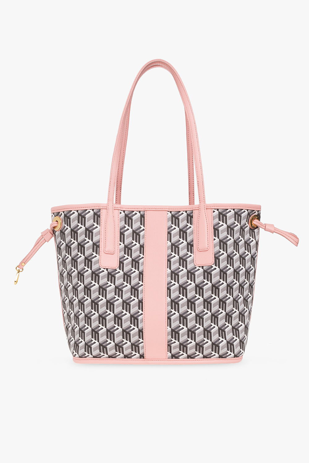 MCM Liz Visetos Soft Pink Printed Logo Reversible Shopping Bag One Shoulder  Tote