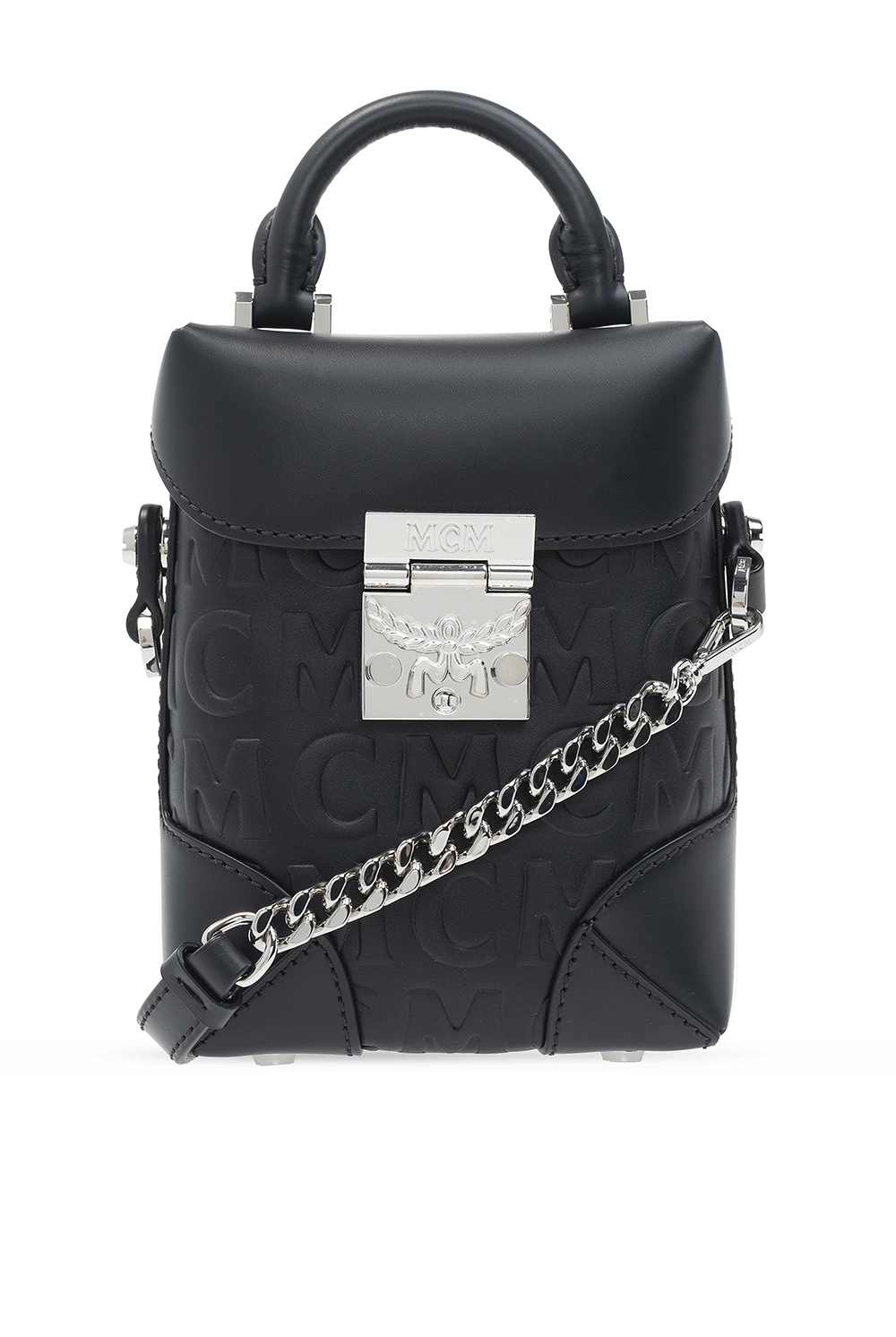 MCM loewe black leather shoulder bag