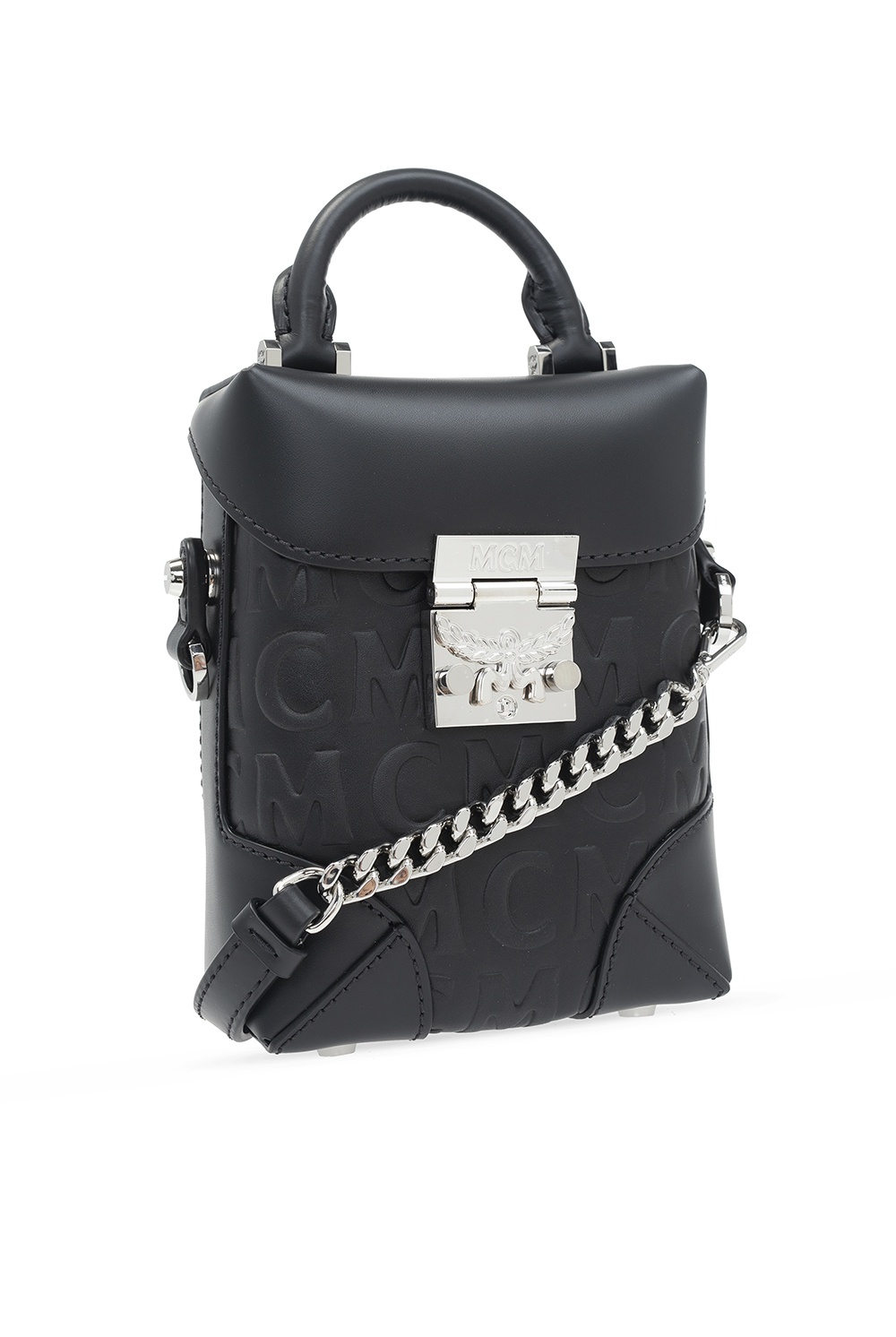 MCM loewe black leather shoulder bag