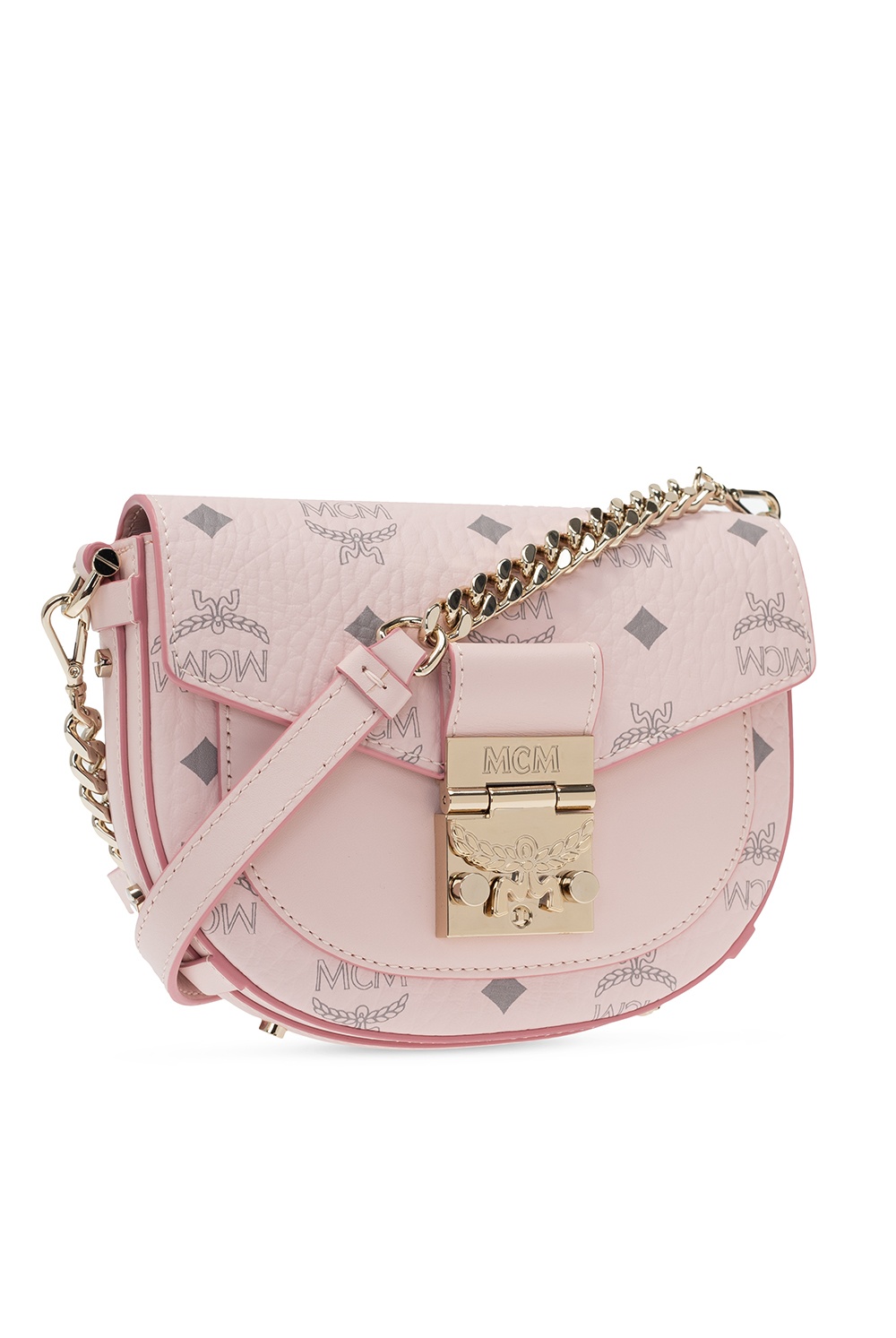 MCM Patricia Crossbody Wallet Visetos Large Soft Pink in Coated Canvas with  14k Gold - US
