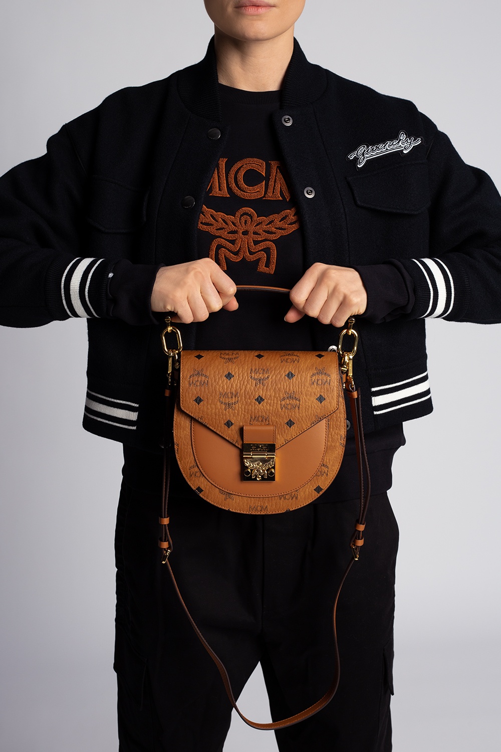 MCM Patricia Monogram Convertible Leather Belt Bag on SALE