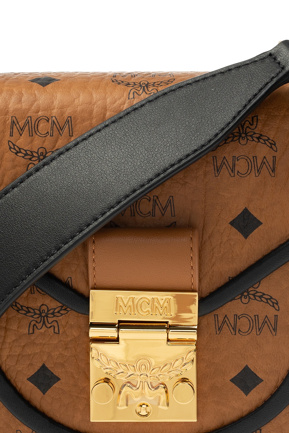 Mcm Patricia Visetos Crossbody Mini Bag In Brown,black