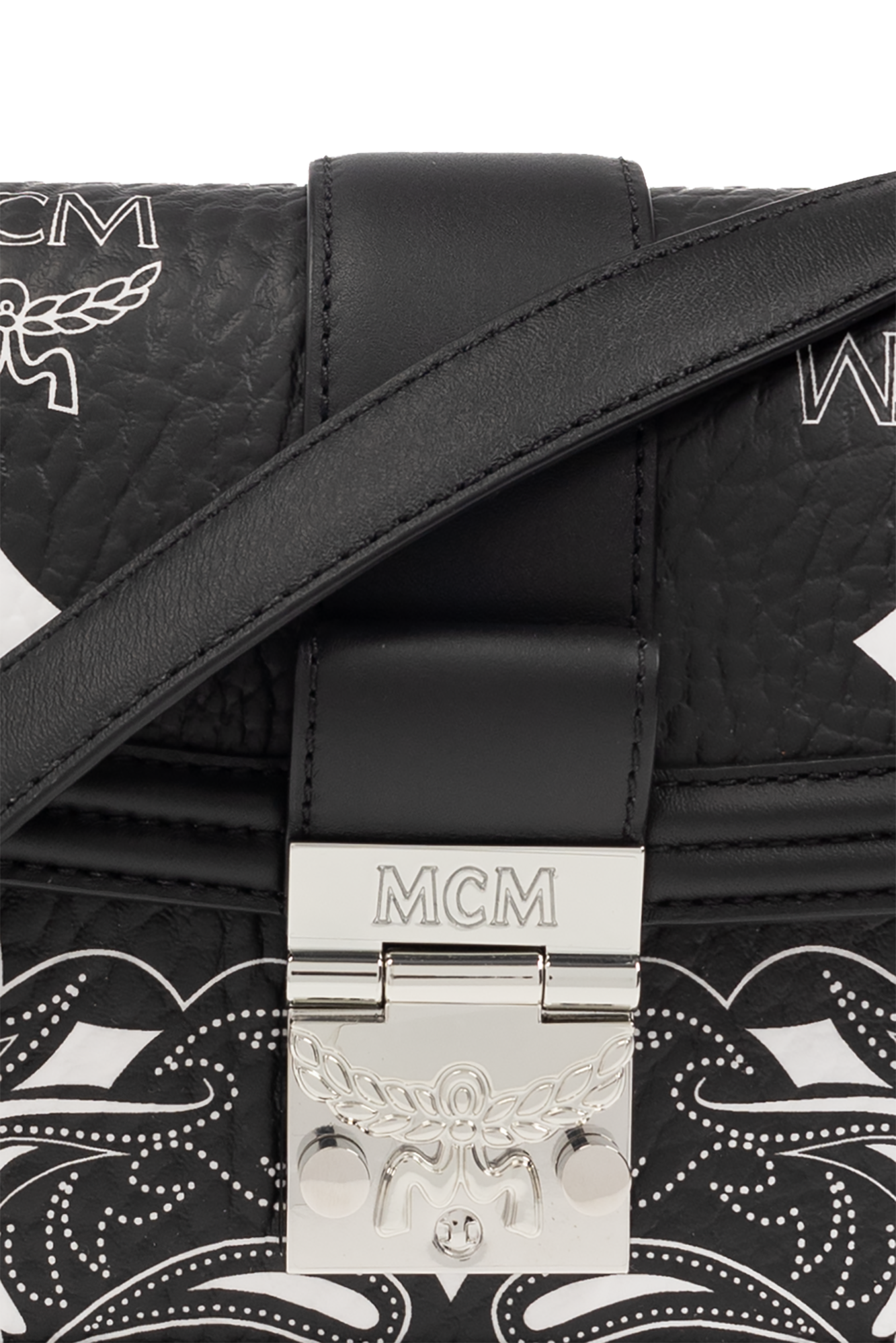 MCM Black Visetos Coated Canvas and Leather Patricia Top Handle Bag MCM