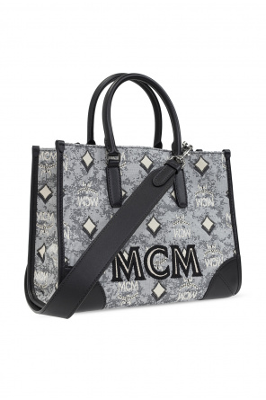 MCM Annie large metallic circular-handle bag