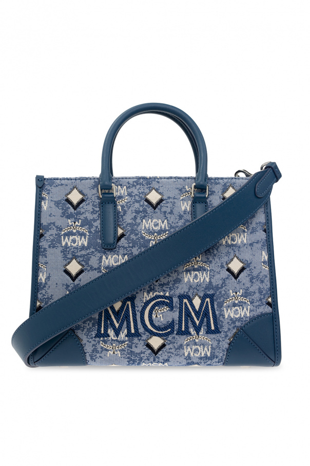 MCM embossed-leather chain bag