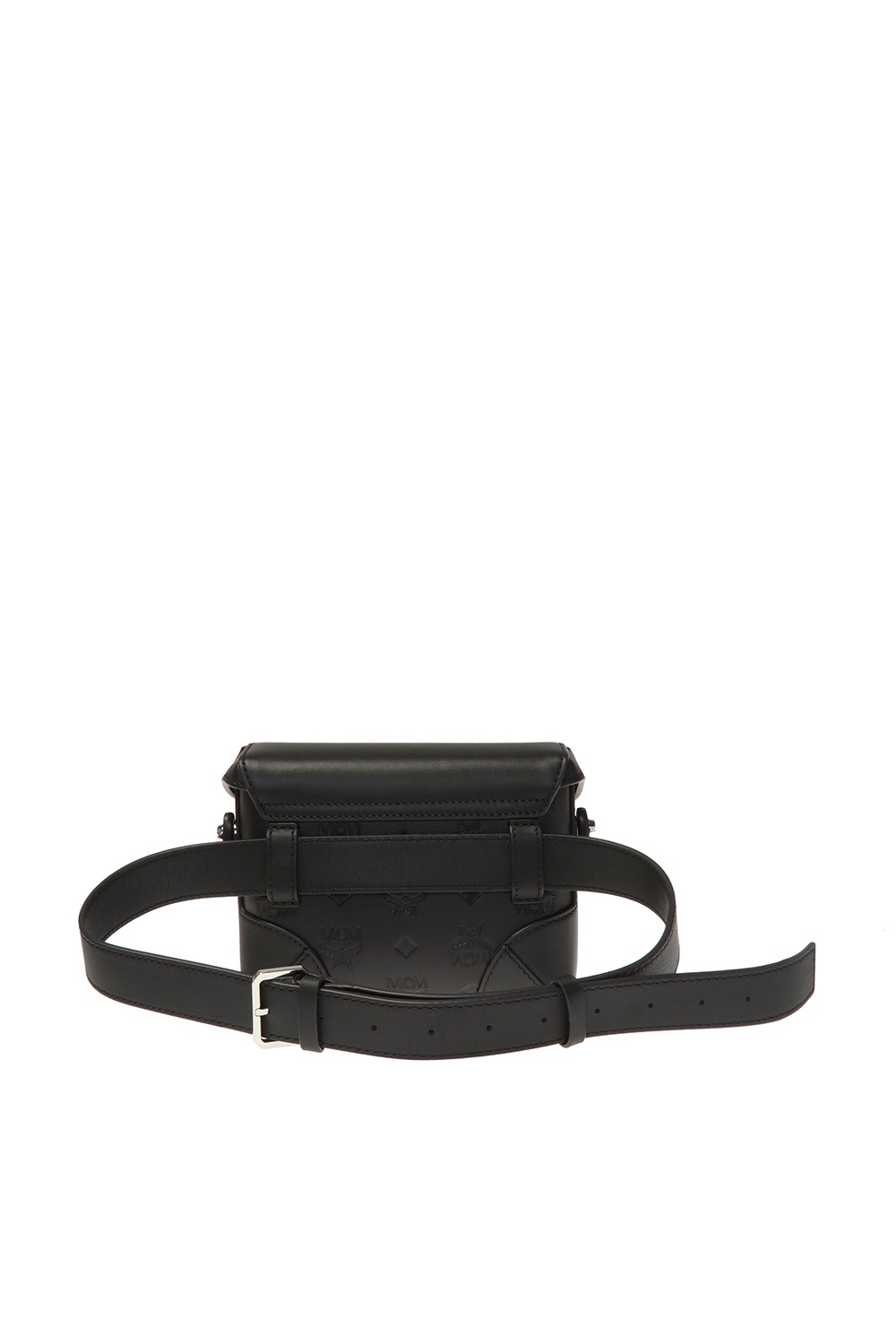 MCM Black Leather Chain-Link Shoulder Bag MCM