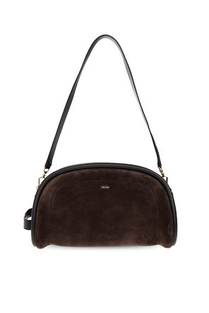 Suede logo bag