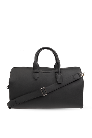 Leather duffel bag