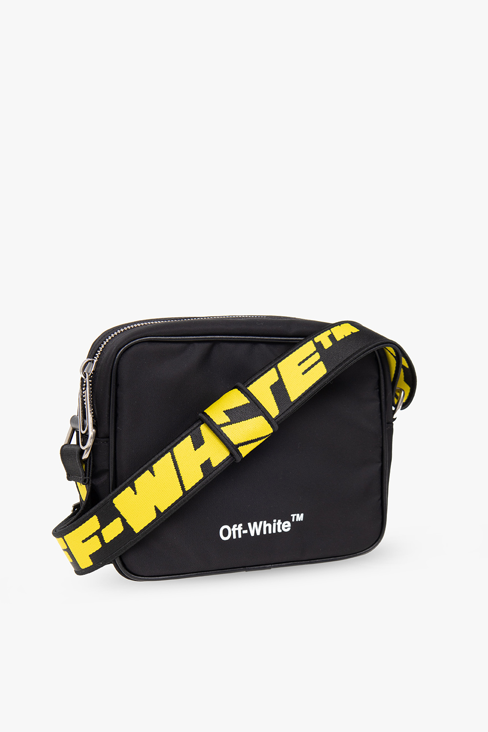 OFF-WHITE Logo Printing Shoulder Bag Men Black/Yellow OMNA049E20FAB001 -  KICKS CREW