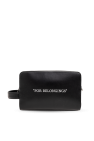 Off-White BLACK Wash bag with logo