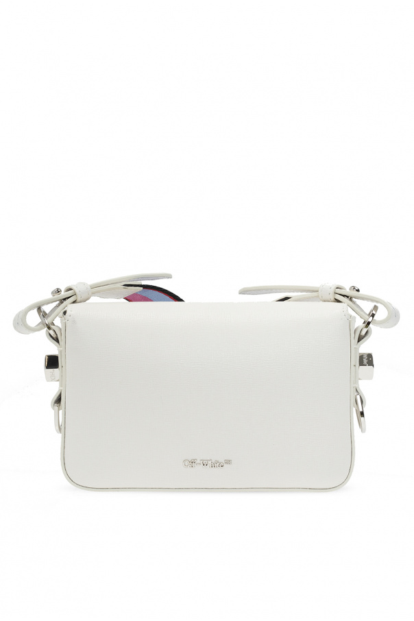 OFF-WHITE Diag Flap Bag Leather White in Leather with Silver-tone - US