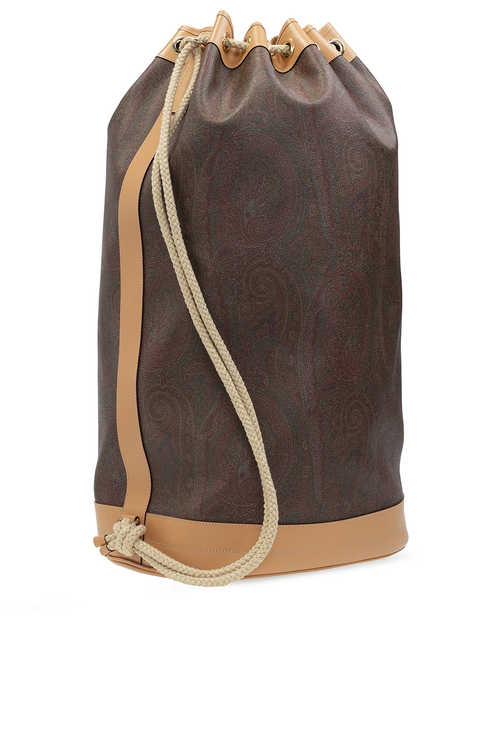 Etro Pink/Beige Printed Canvas And Leather Shoulder Bag Etro