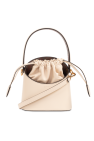 tassel logo leather bucket bag