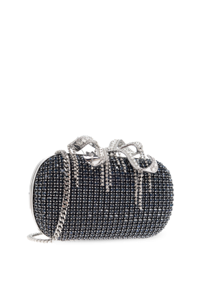 Self-Portrait Clutch bag with shimmering crystals