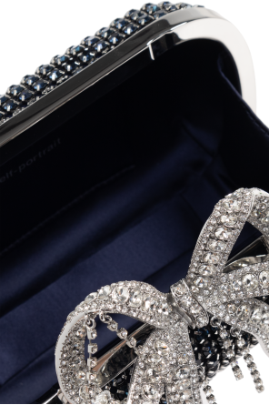 Self-Portrait Clutch bag with shimmering crystals