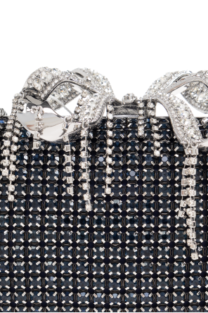 Self-Portrait Clutch bag with shimmering crystals