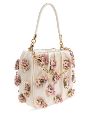 Self-Portrait Satin bag with appliqués