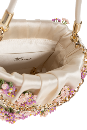Self-Portrait Satin bag with appliqués