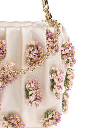 Self-Portrait Satin bag with appliqués