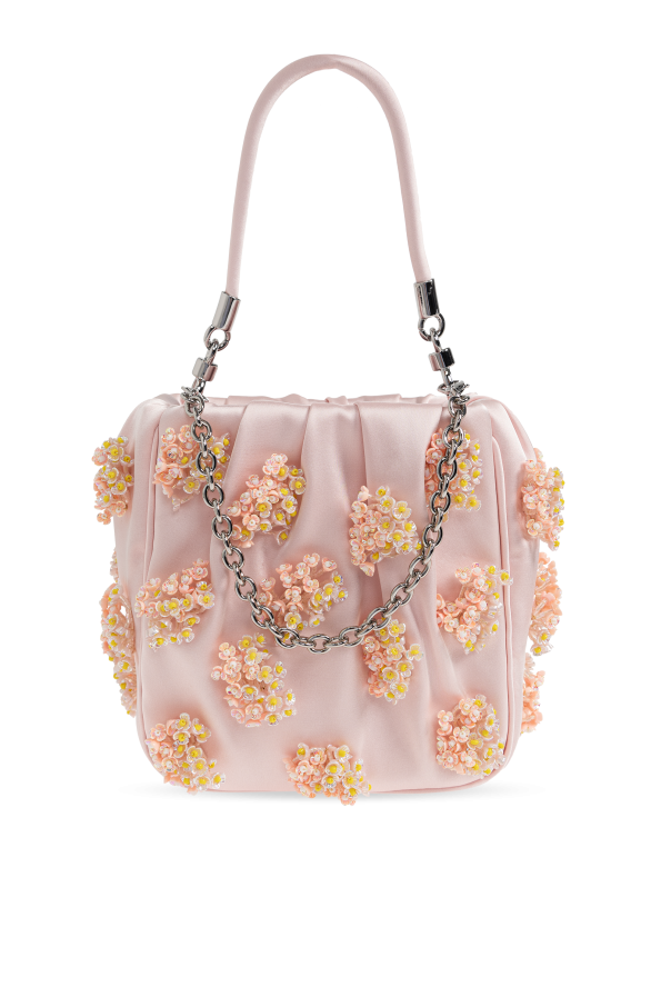 Satin bag with appliqués od Self-Portrait