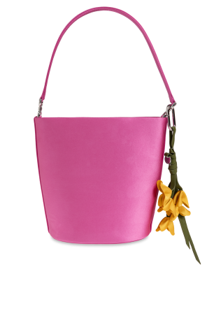 Satin bag with keychain