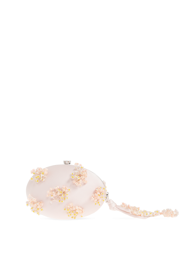 Satin clutch bag with appliqués od Self-Portrait