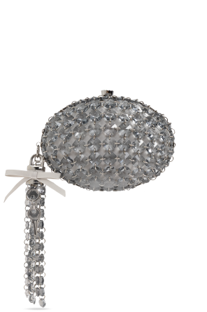 Satin clutch with shimmering crystals