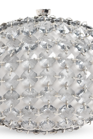 Self-Portrait Satin clutch with shimmering crystals