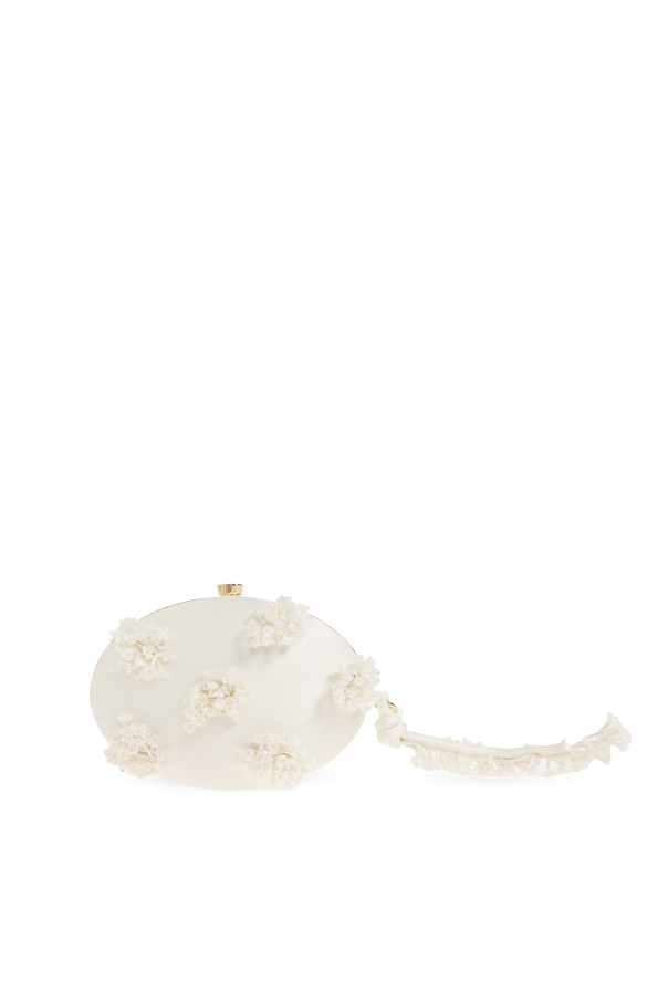 Satin clutch with appliqués od Self-Portrait