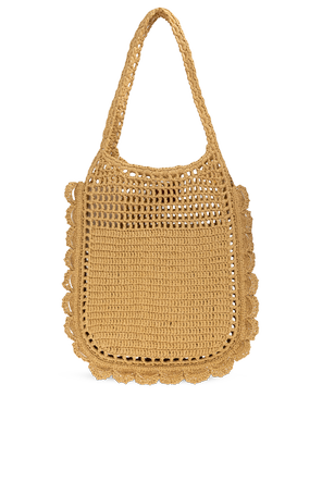 "Marina Raffia Flat Tote" bag