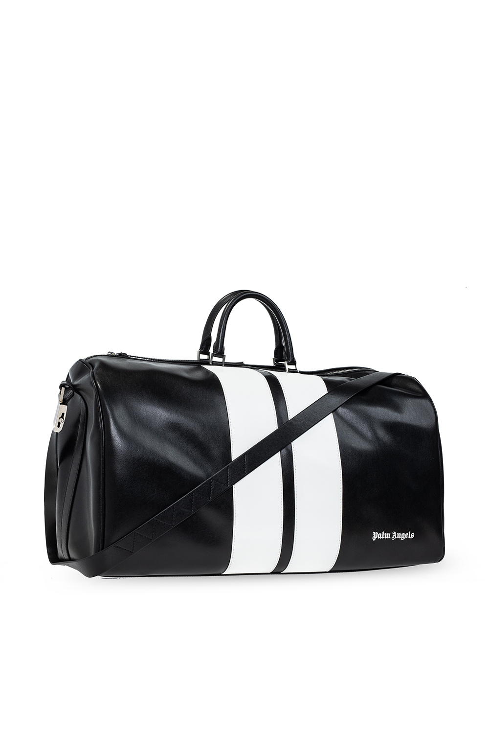 Palm Angels Leather duffel bag with logo