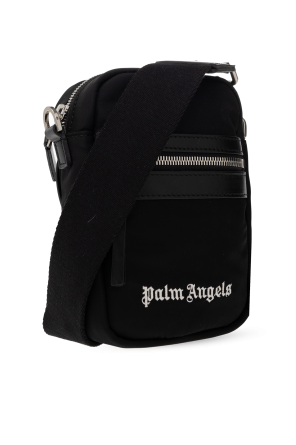 Palm Angels Cala Small Grainy Canvas Tote Bag With Leather Strap