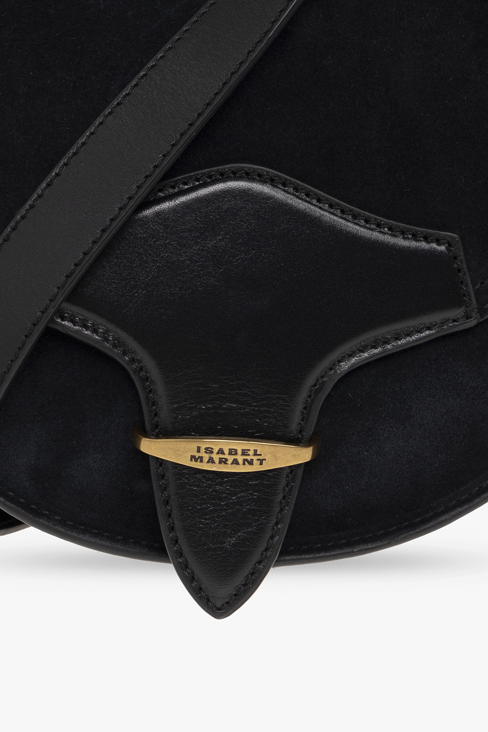 Isabel Marant Women's Black Asli Suede and Leather Crossbody bag