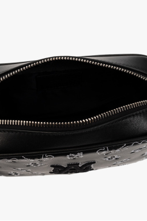 Amiri Luxury Line Ketten Schultertasche Bowling bag patchwork Metallic-Braun Leder