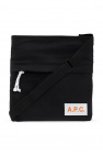 A.P.C. White leather mini Vinile tote bag from featuring round top handles and a shoulder strap