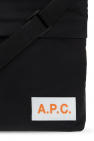 A.P.C. White leather mini Vinile tote bag from featuring round top handles and a shoulder strap