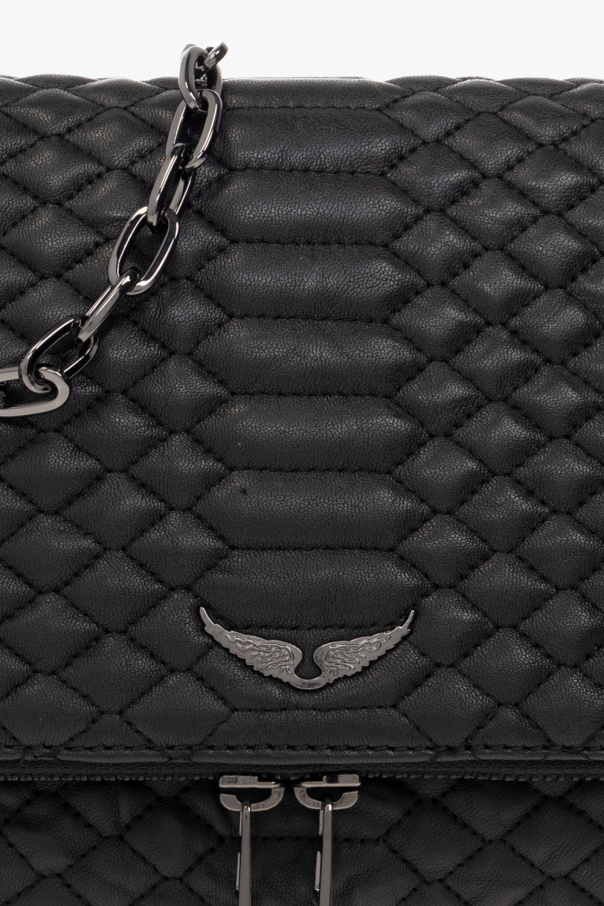 black logo stamp tote Love Moschino heart-chain shoulder bag