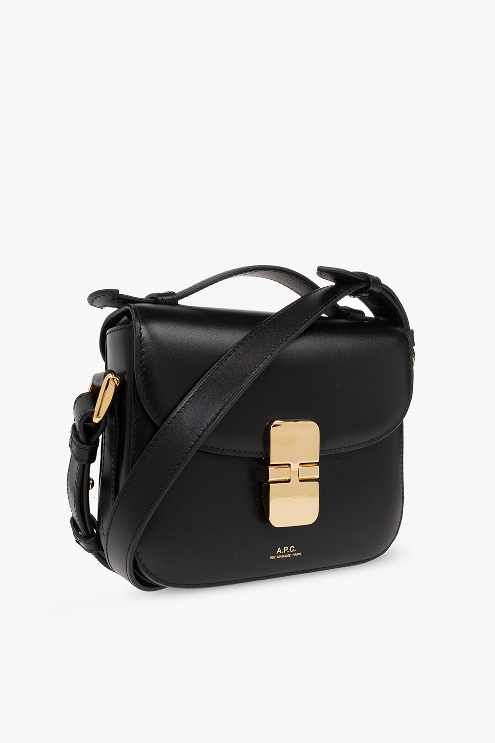 Grace Mini Leather Shoulder Bag in Black - A P C