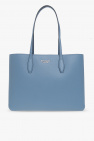 foldover-top leather tote bag