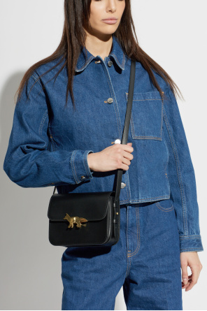Leather shoulder bag with logo od Maison Kitsuné